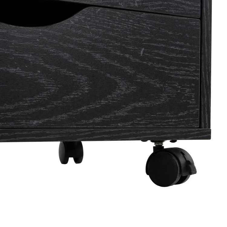 Commode à 5 tiroirs, commode de rangement en bois avec roulettes, organisateur de rangement pour travaux manuels et unité de rangement de bureau avec tiroirs