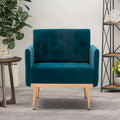 Fauteuil d'appoint capitonné en velours avec pieds dorés