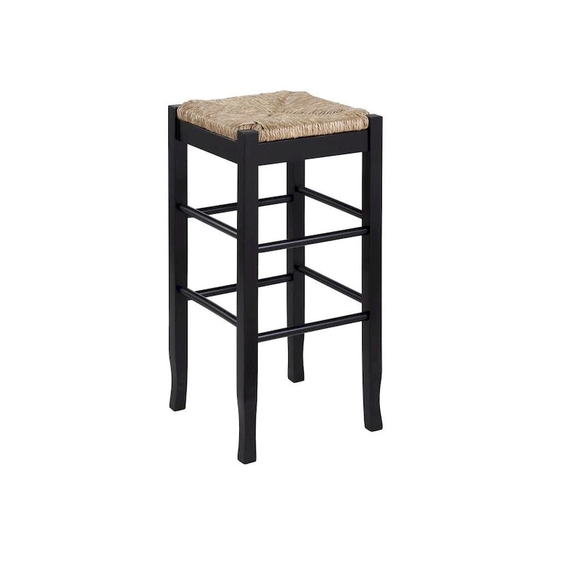 Tabouret de bar carré tressé de 74 cm