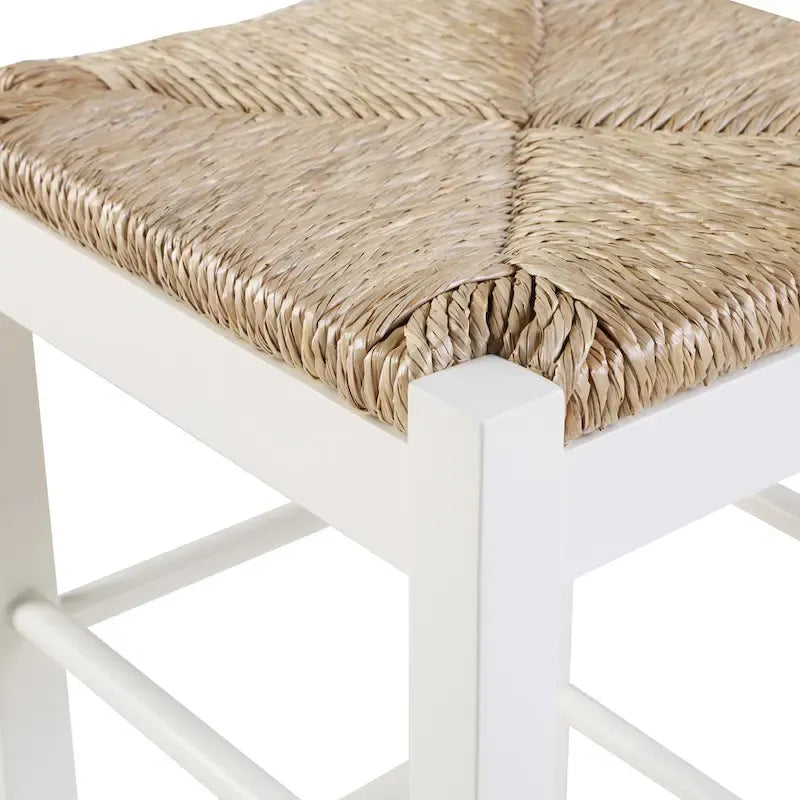Tabouret de bar carré tressé de 74 cm