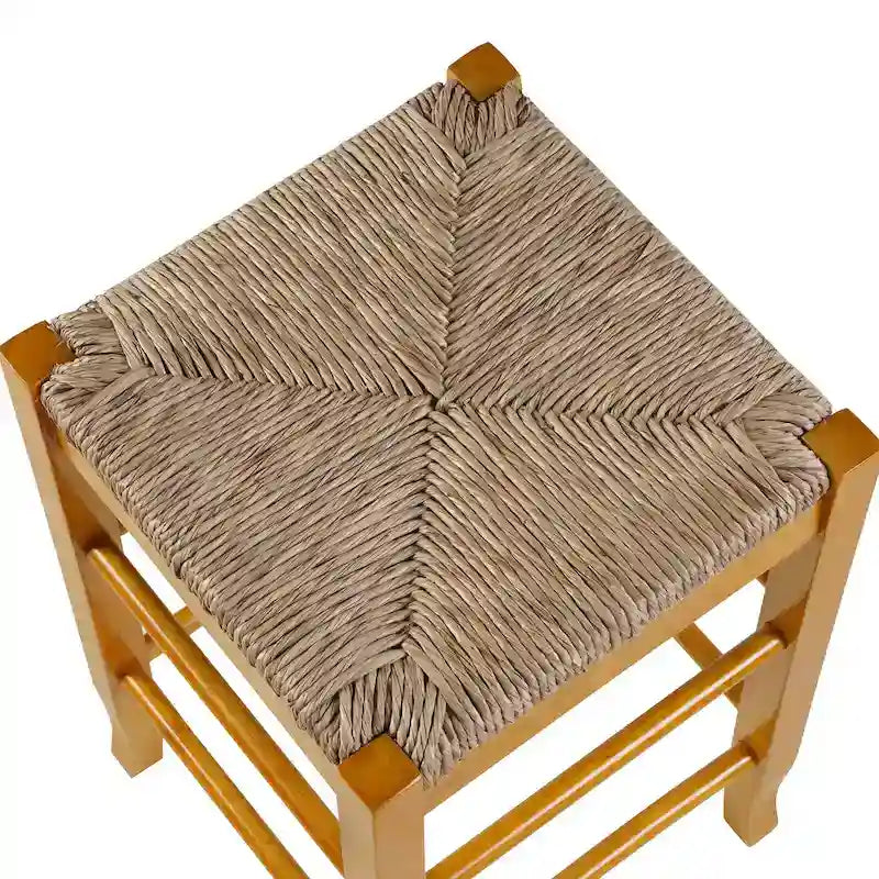 Tabouret de bar carré tressé de 74 cm