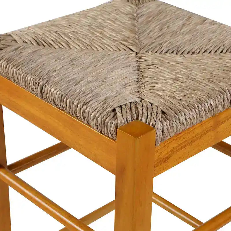 Tabouret de bar carré tressé de 74 cm