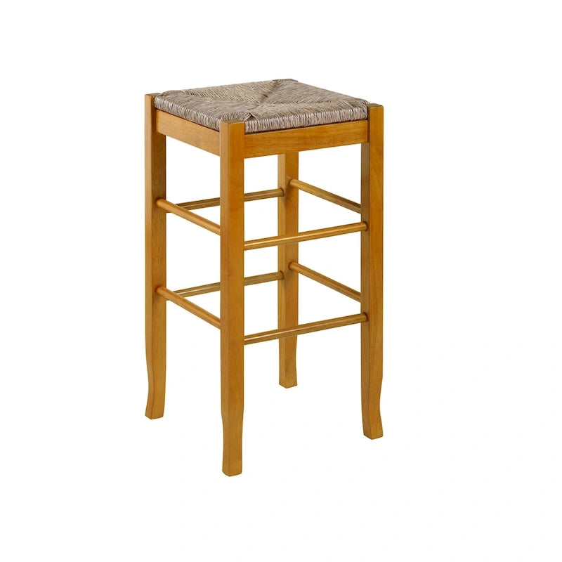 Tabouret de bar carré tressé de 74 cm