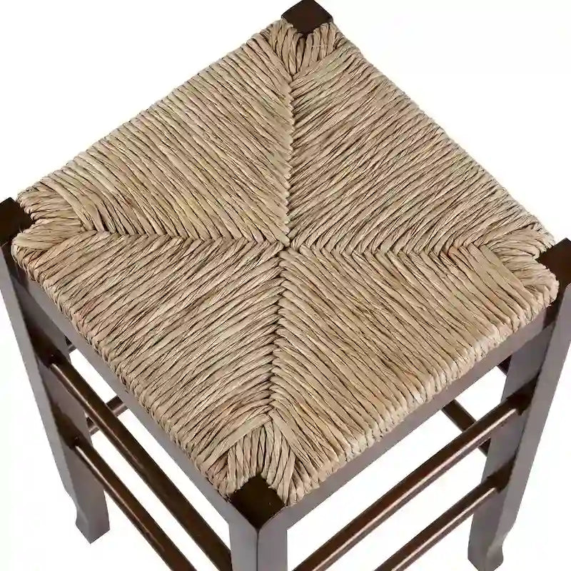 Tabouret de bar carré tressé de 74 cm