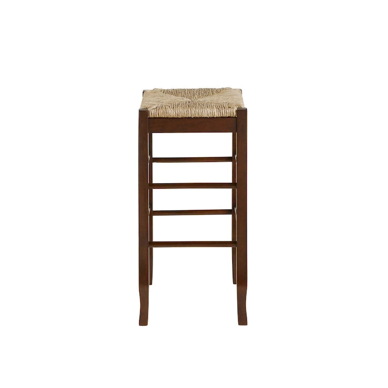 Tabouret de bar carré tressé de 74 cm