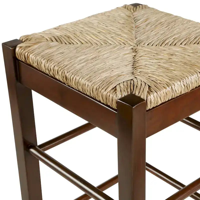 Tabouret de bar carré tressé de 74 cm