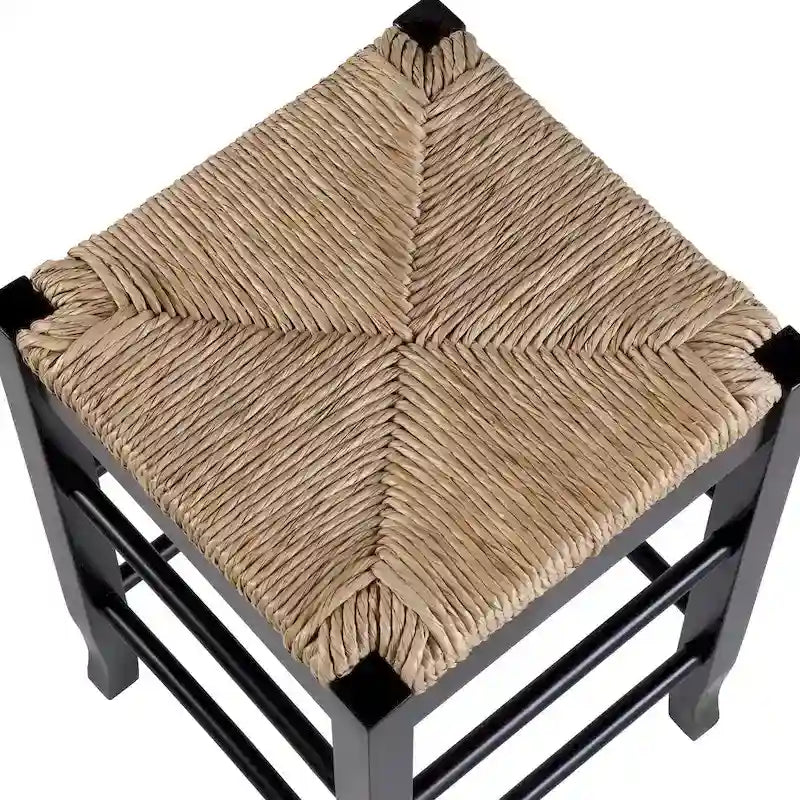 Tabouret de bar carré tressé de 74 cm