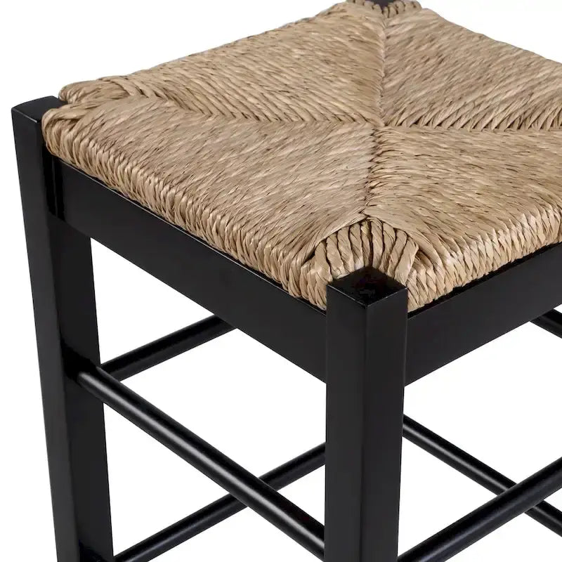 Tabouret de bar carré tressé de 74 cm