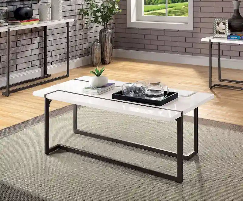Tawl Contemporary White 47-inch Lacquer Coffee Table by Furniture of America
