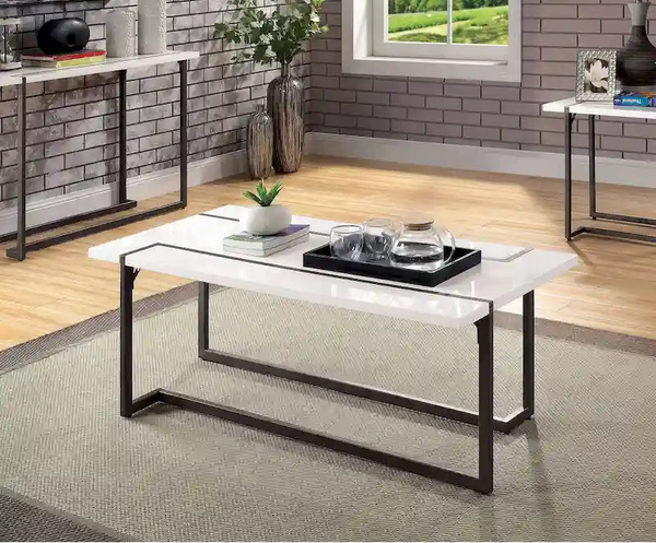Tawl Contemporary White 47-inch Lacquer Coffee Table by Furniture of America