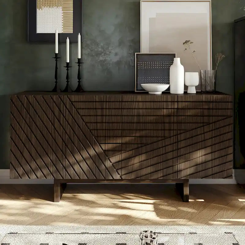 Buffet Bahut à 4 portes en bois du milieu du siècle