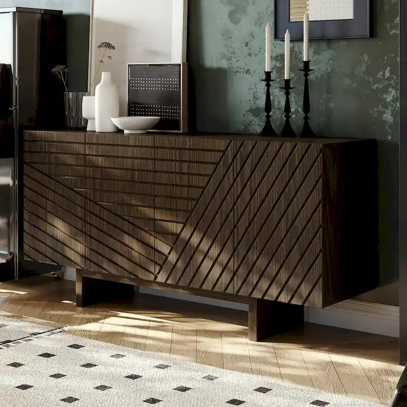 Buffet Bahut à 4 portes en bois du milieu du siècle
