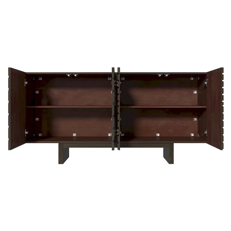 Buffet Bahut à 4 portes en bois du milieu du siècle