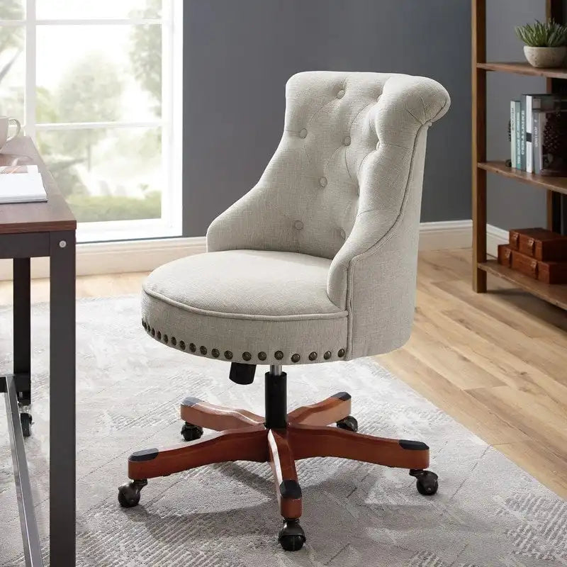 Chaise de bureau pivotante naturelle