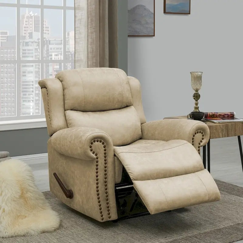 Fauteuil inclinable mural à bras arrondis, très grand format