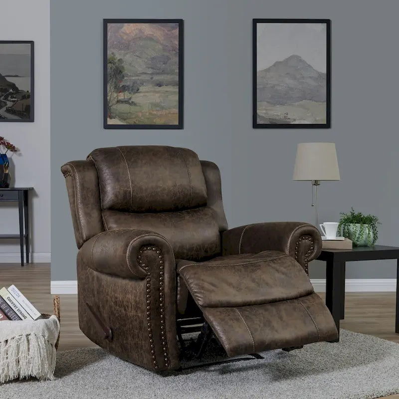 Fauteuil inclinable mural à bras arrondis, très grand format