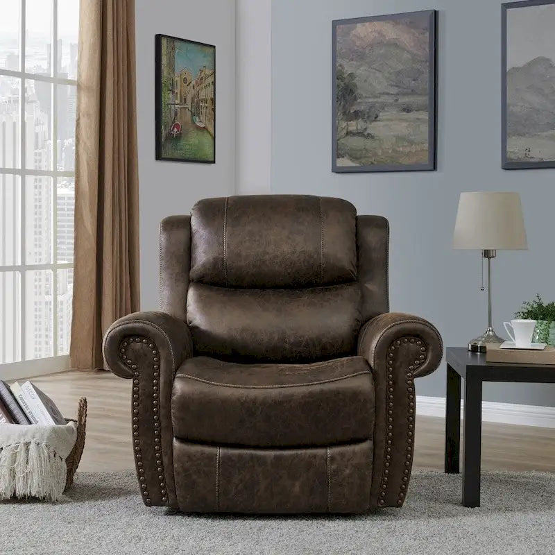 Fauteuil inclinable mural à bras arrondis, très grand format