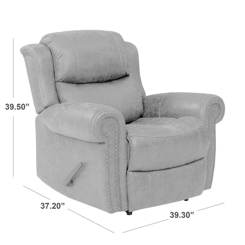 Fauteuil inclinable mural à bras arrondis, très grand format