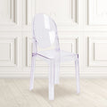 Chaise Dossier Ovale en Cristal Transparent - Chaises de Mariage