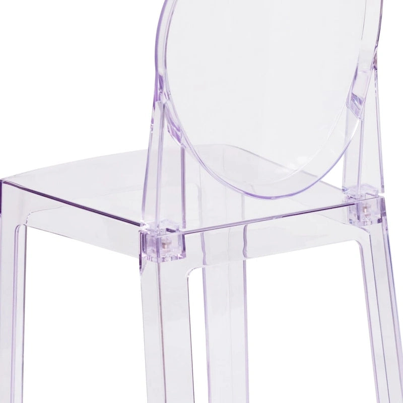 Chaise Dossier Ovale en Cristal Transparent - Chaises de Mariage