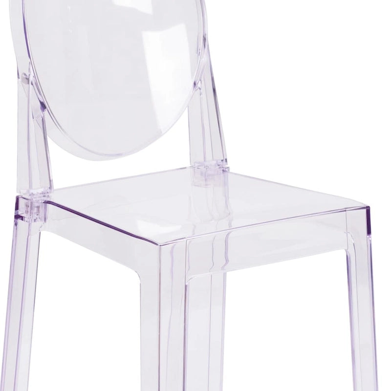 Chaise Dossier Ovale en Cristal Transparent - Chaises de Mariage