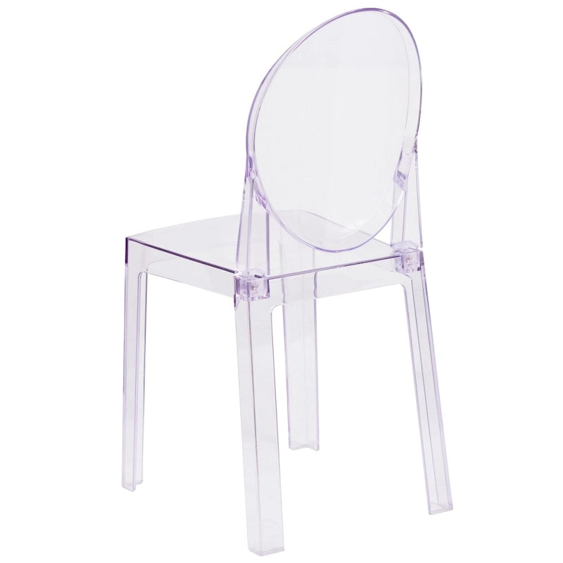 Chaise Dossier Ovale en Cristal Transparent - Chaises de Mariage