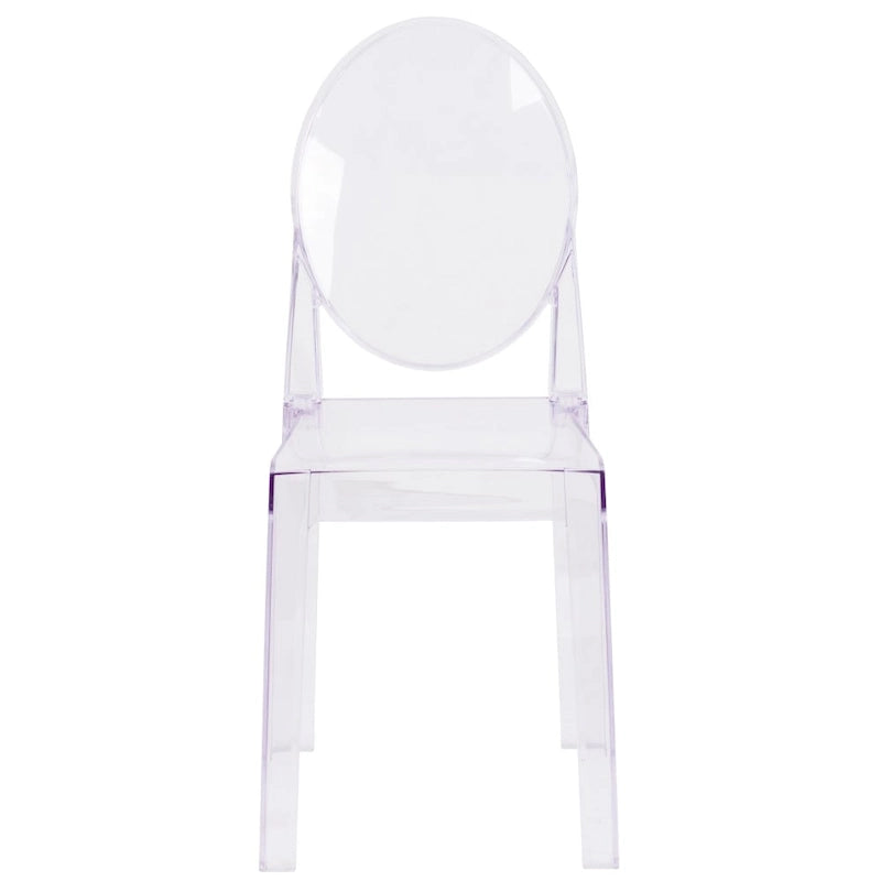 Chaise Dossier Ovale en Cristal Transparent - Chaises de Mariage