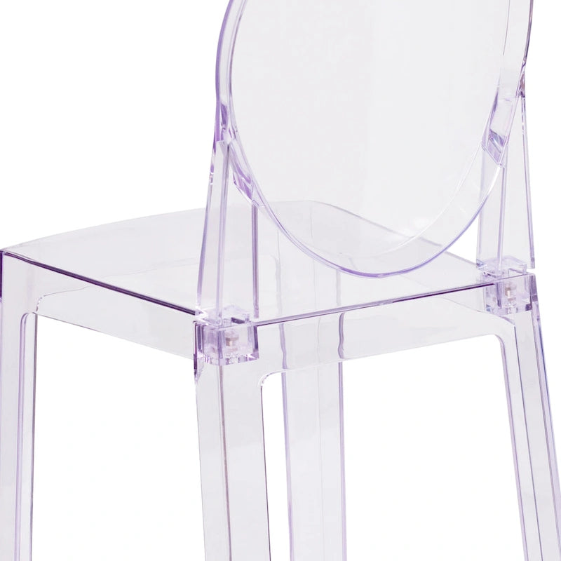 Chaise Dossier Ovale en Cristal Transparent - Chaises de Mariage