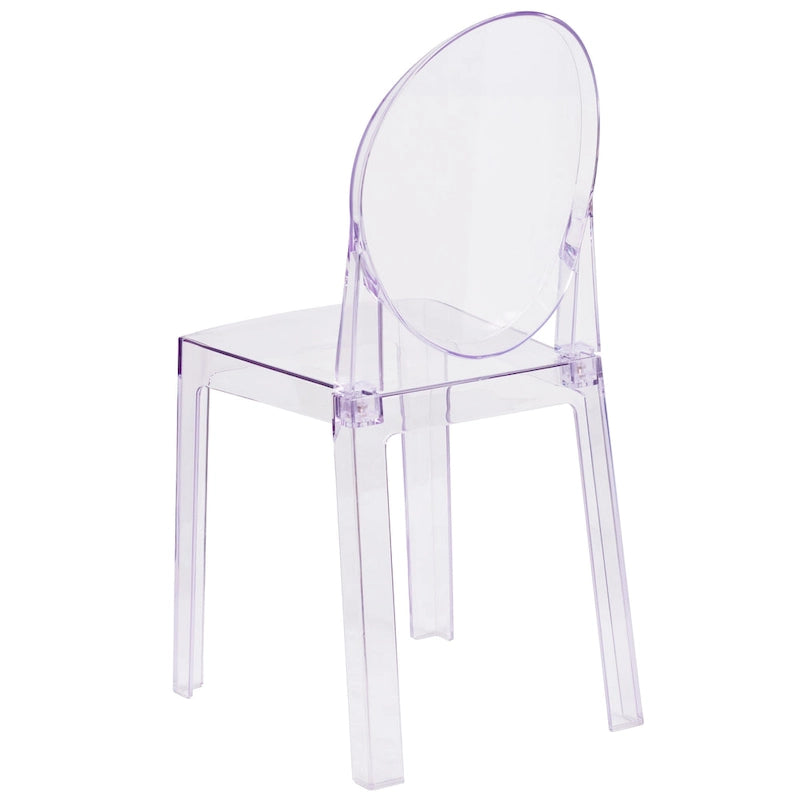 Chaise Dossier Ovale en Cristal Transparent - Chaises de Mariage