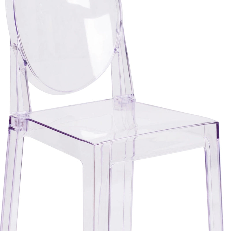Chaise Dossier Ovale en Cristal Transparent - Chaises de Mariage