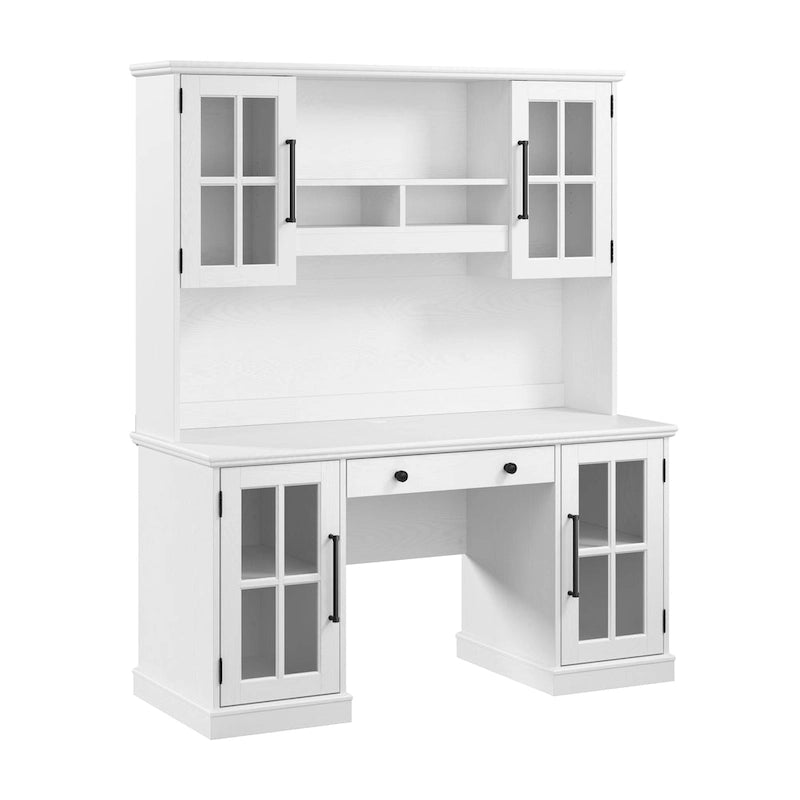 Bureau informatique 60W avec huche et rangement