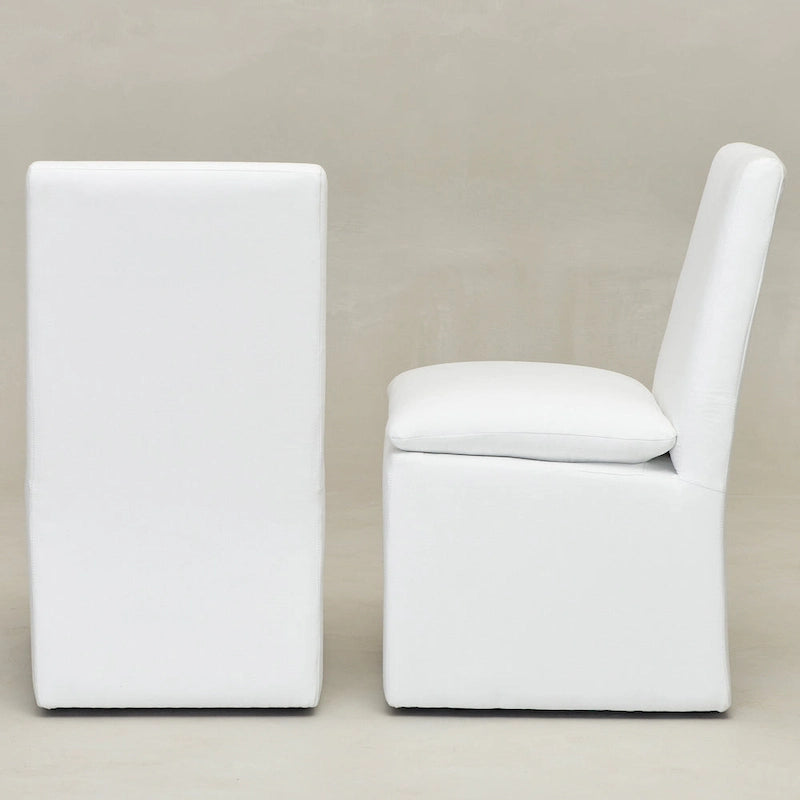 21 Chaises de salle à manger latérales rembourrées en tissu haute performance avec roulettes (lot de 2)