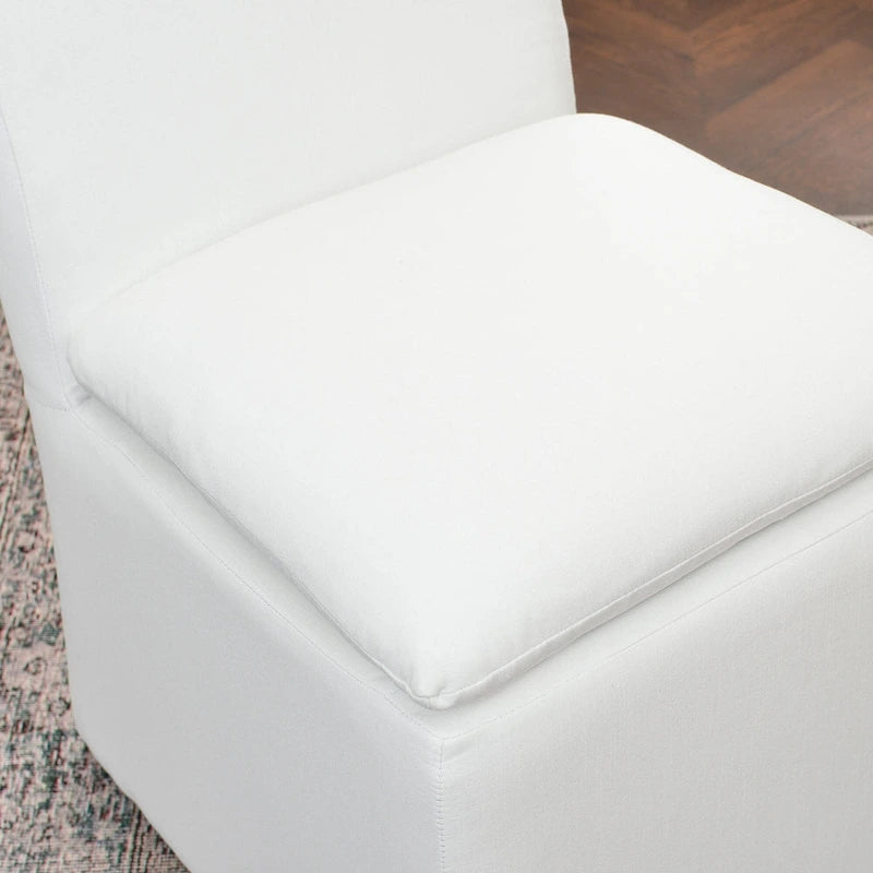 21 Chaises de salle à manger latérales rembourrées en tissu haute performance avec roulettes (lot de 2)
