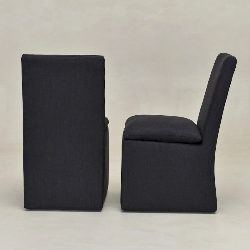 21 Chaises de salle à manger latérales rembourrées en tissu haute performance avec roulettes (lot de 2)