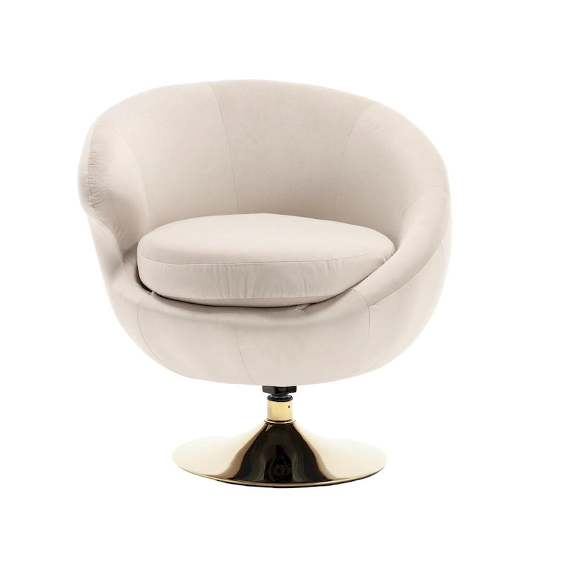 Fauteuils d'appoint pivotants à 360 degrés en velours (lot de 2)