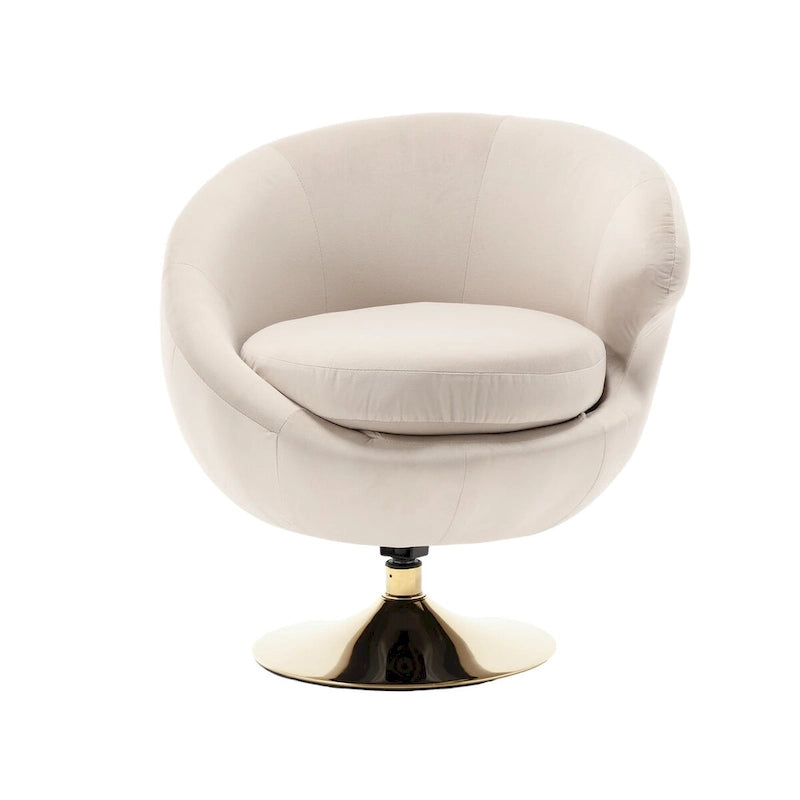 Fauteuils d'appoint pivotants à 360 degrés en velours (lot de 2)