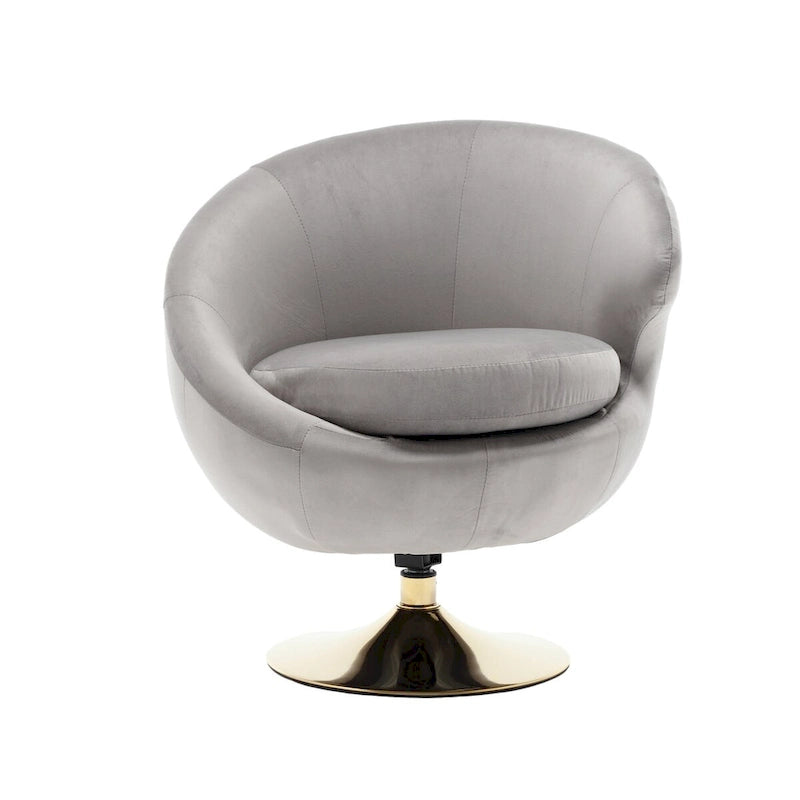 Fauteuils d'appoint pivotants à 360 degrés en velours (lot de 2)