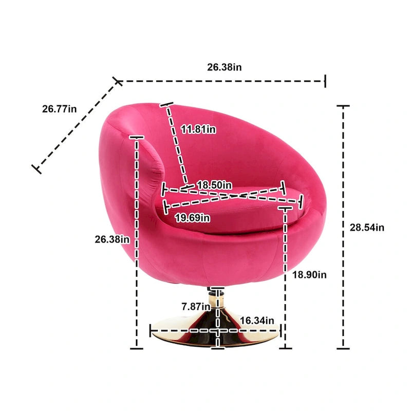 Fauteuils d'appoint pivotants à 360 degrés en velours (lot de 2)