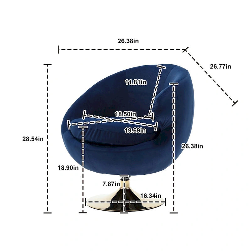 Fauteuils d'appoint pivotants à 360 degrés en velours (lot de 2)