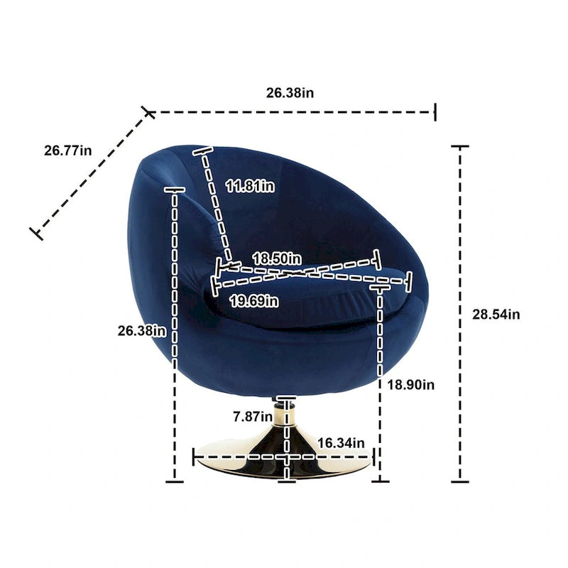 Fauteuils d'appoint pivotants à 360 degrés en velours (lot de 2)