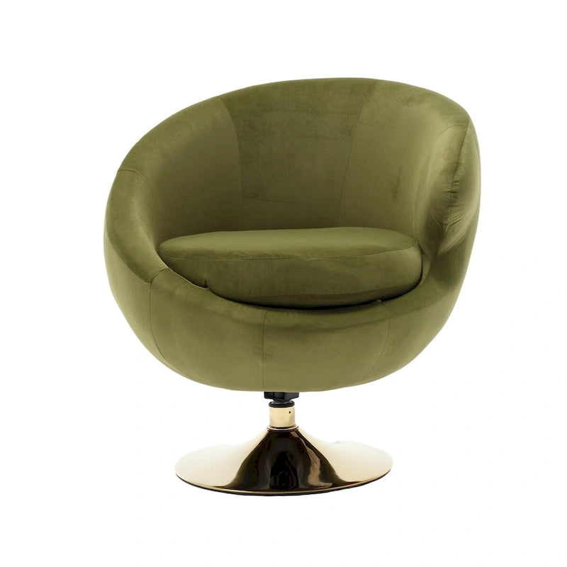 Fauteuils d'appoint pivotants à 360 degrés en velours (lot de 2)