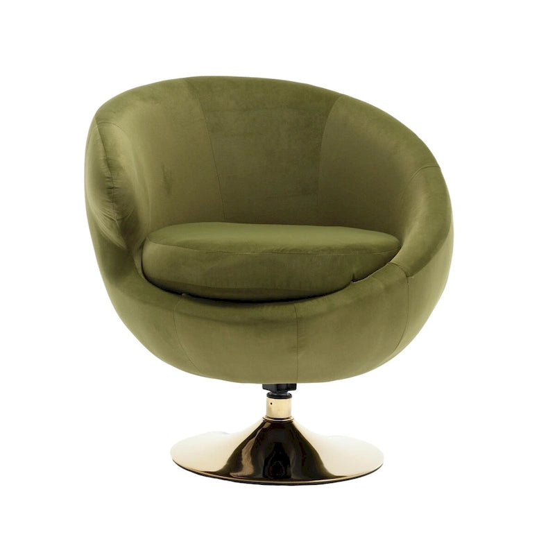 Fauteuils d'appoint pivotants à 360 degrés en velours (lot de 2)