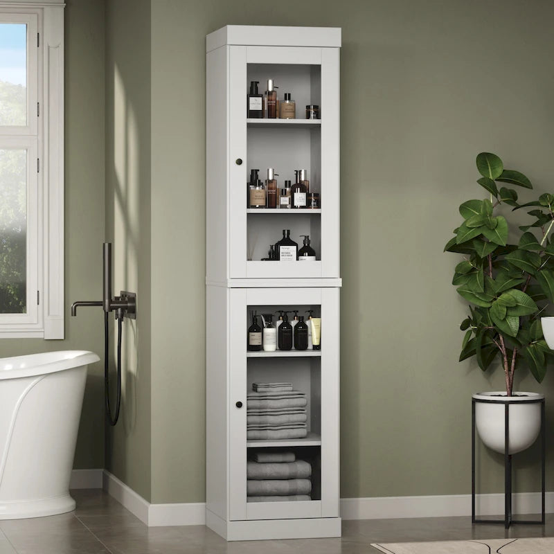 Meuble de salle de bain 100 % bois massif 42 cm avec portes en option Imports