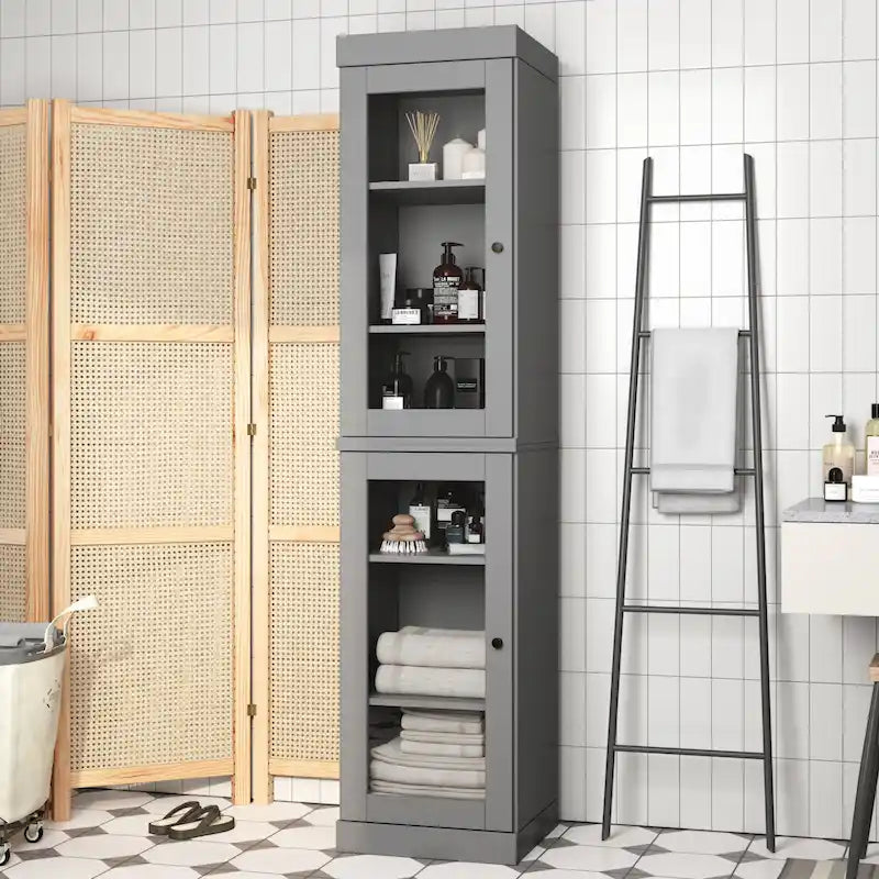 Meuble de salle de bain 100 % bois massif 42 cm avec portes en option Imports