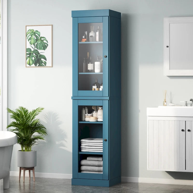 Meuble de salle de bain 100 % bois massif 42 cm avec portes en option Imports