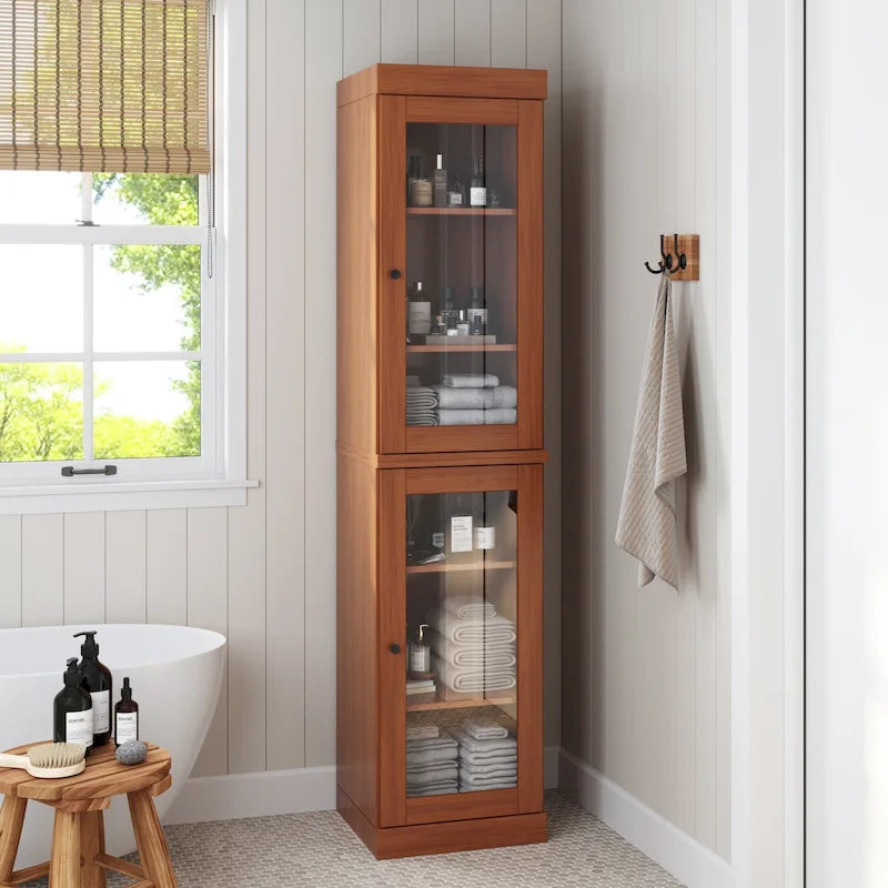 Meuble de salle de bain 100 % bois massif 42 cm avec portes en option Imports