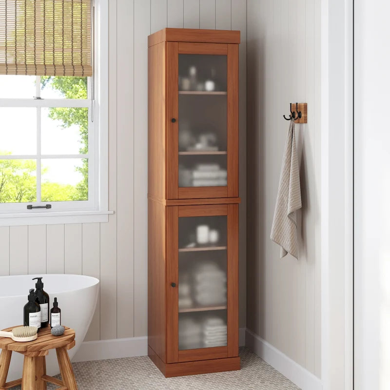 Meuble de salle de bain 100 % bois massif 42 cm avec portes en option Imports