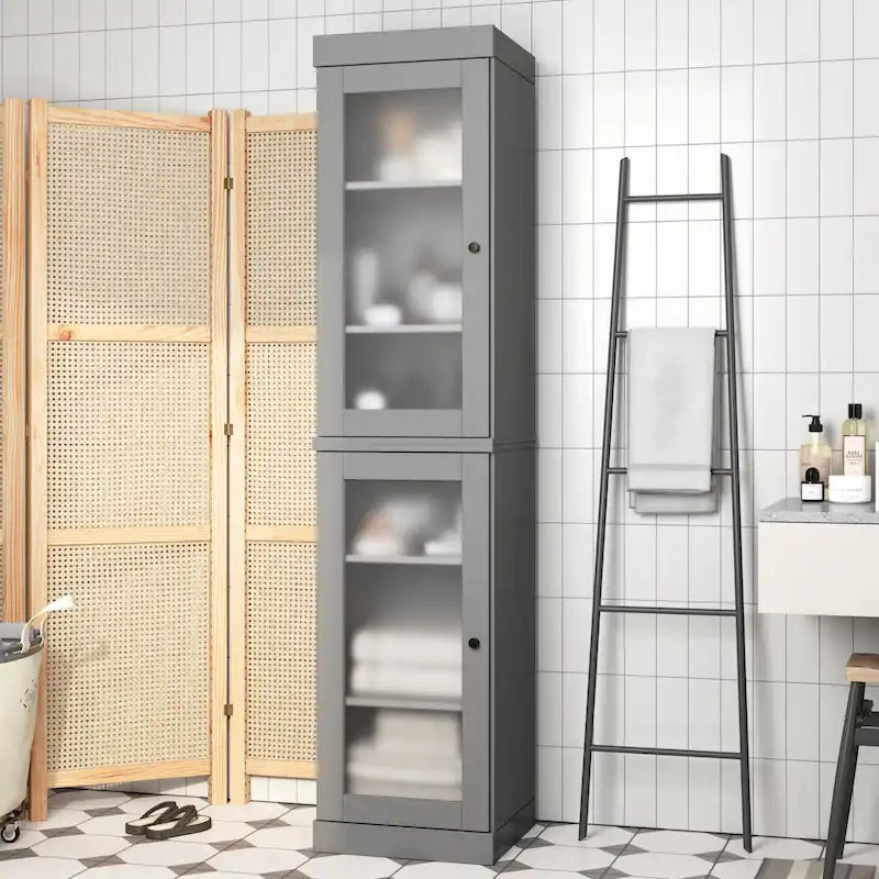 Meuble de salle de bain 100 % bois massif 42 cm avec portes en option Imports