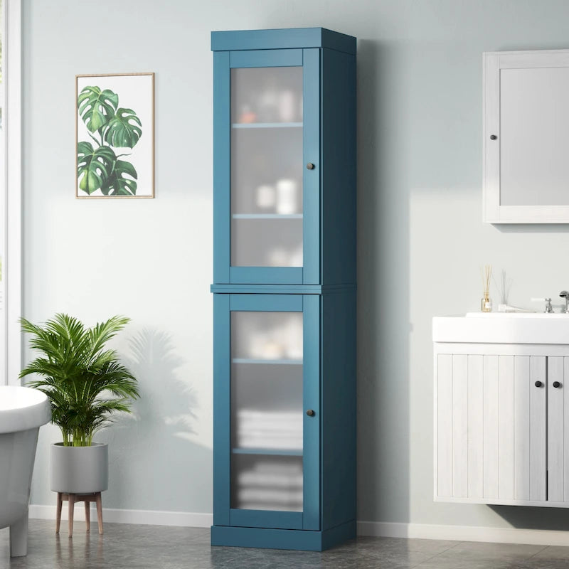 Meuble de salle de bain 100 % bois massif 42 cm avec portes en option Imports