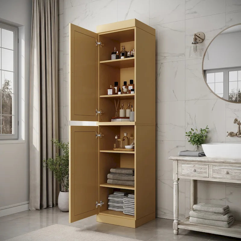Meuble de salle de bain 100 % bois massif 42 cm avec portes en option Imports